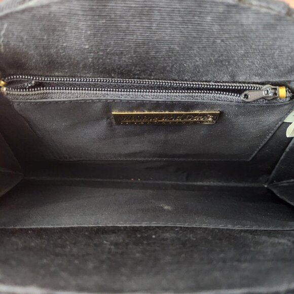 Women's Whiting and Davis International Vintage Black Fabric Evening Purse - Picture 6 of 9